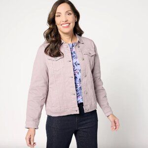 Denim & Co. Easy Stretch Puff Sleeve Denim Jacket , Sz XS a631673